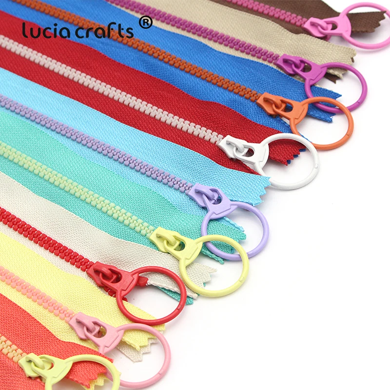 Lucia crafts 10 шт случайный цвет близкий конец смолы застежки молнии тянуть кольцо на