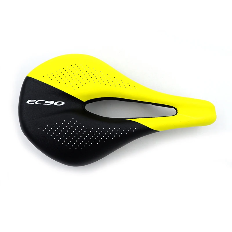 EC90 углеродного волокна велосипед седло Велосипедное с амортизатором велосипедные сиденья 143 мм широкий Мощность-Pro Велосипедное гоночное седло Велоспорт Запчасти цвет черный, белый, желтый; Большие размеры 34–43