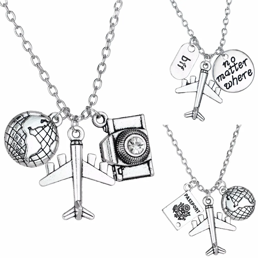 Путешествующий по миру Wanderlust дорожные ожерелья лучших друзей подарки аэроплан