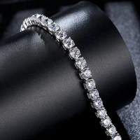 classic white gold filled aaa cubic zircon tennis bracelet shining crystal link hand chain for women