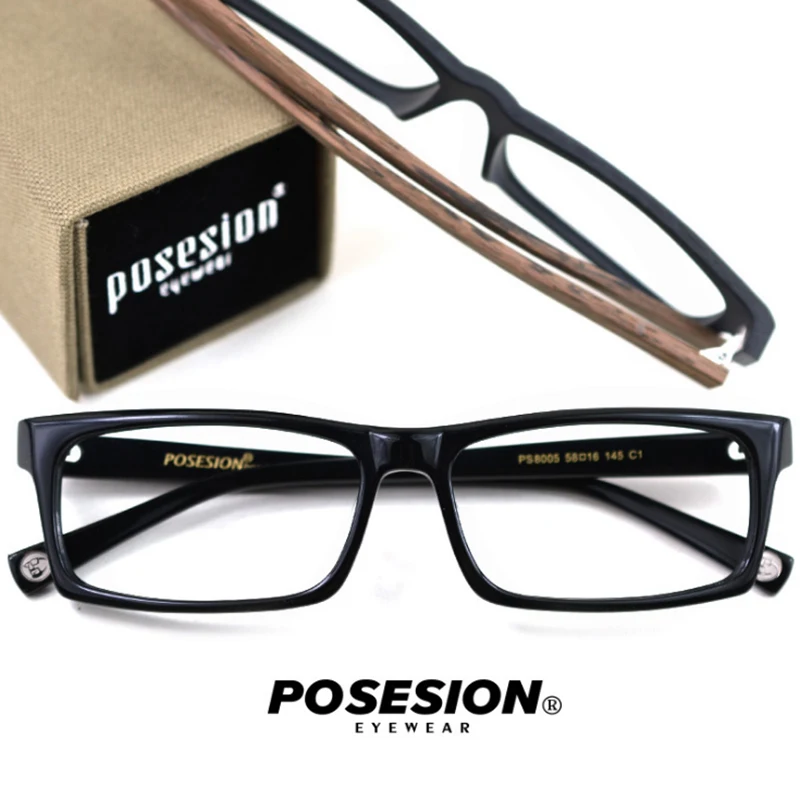 

POSESION Optical Eyeglasses Frame Men Women Retro Computer Eye Glasses Spectacle Frame For Clear Lens Male Female Eyewear PS8005