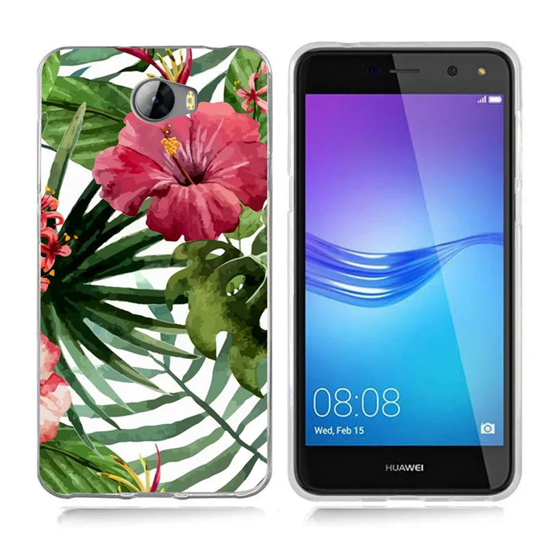 For Huawei P9 Lite/P10 Lite Y5 ii Y5ii Cover/5A LYO-L21/Y6 II Fashion Flower Cactus TPU Soft Silicone Back Cover Cases A803 |
