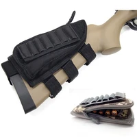 military outdoor tactical buttstock cheek rest ammo pouch portable stock shell cartridge holder hunting mag pouch