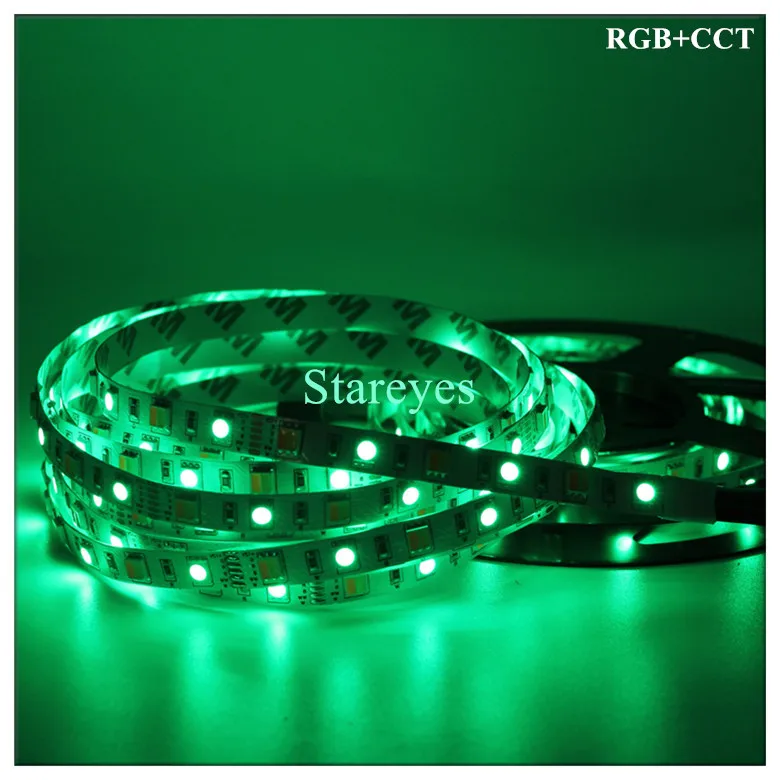 50 шт. SMD 5050 12 в 300 светодиодный 5 м RGB+ CCT W& WW светодиодный светильник двойной белый 2 в 1 светодиодный светильник с цветовой температурой
