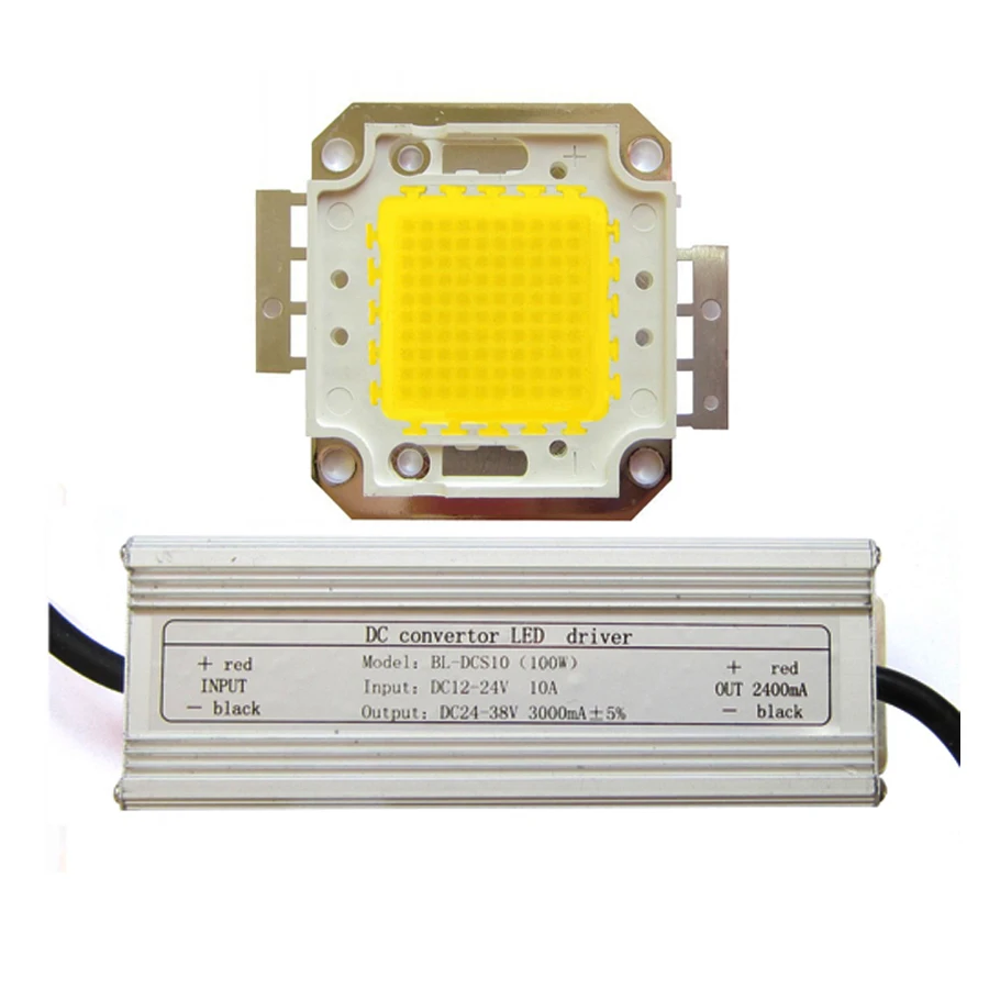 High Power 100W White 6500K Warm White 3500K SMD LED Light + Input 12~24V DC LED Driver
High Power 100W White 6500K Warm White 3500K SMD LED Light + Input 12~24V DC LED Driver
