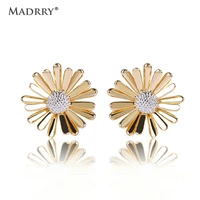 maddry lovely sunflower stud earring for women girl cute gold color alloy metal brinco party wedding boucle doreille bijuterias