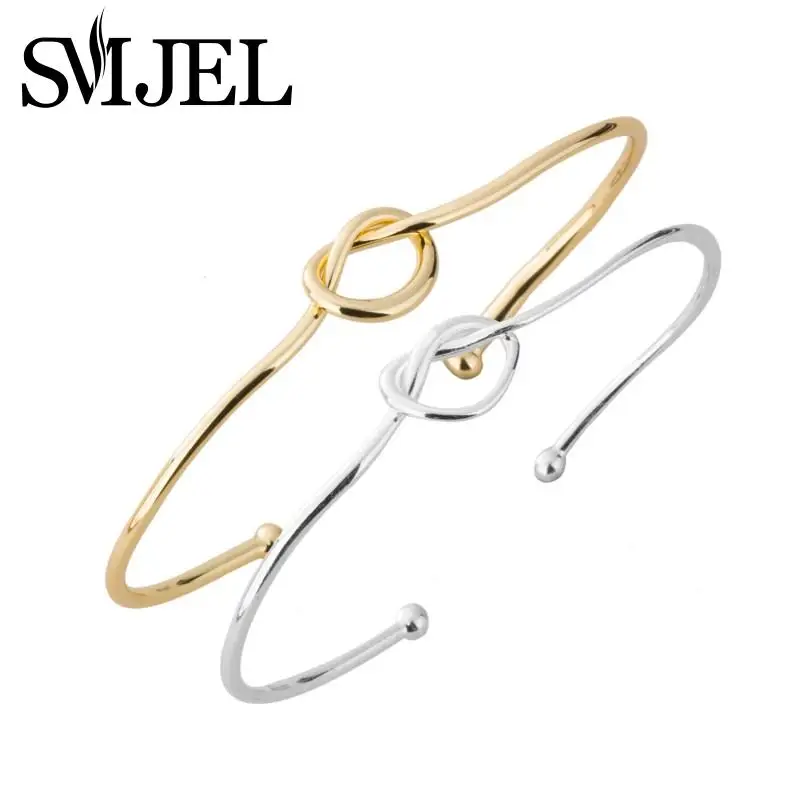 Женский браслет SMJEL модный с открытым сердечком и бантиком G004|bangles fashion|fashion