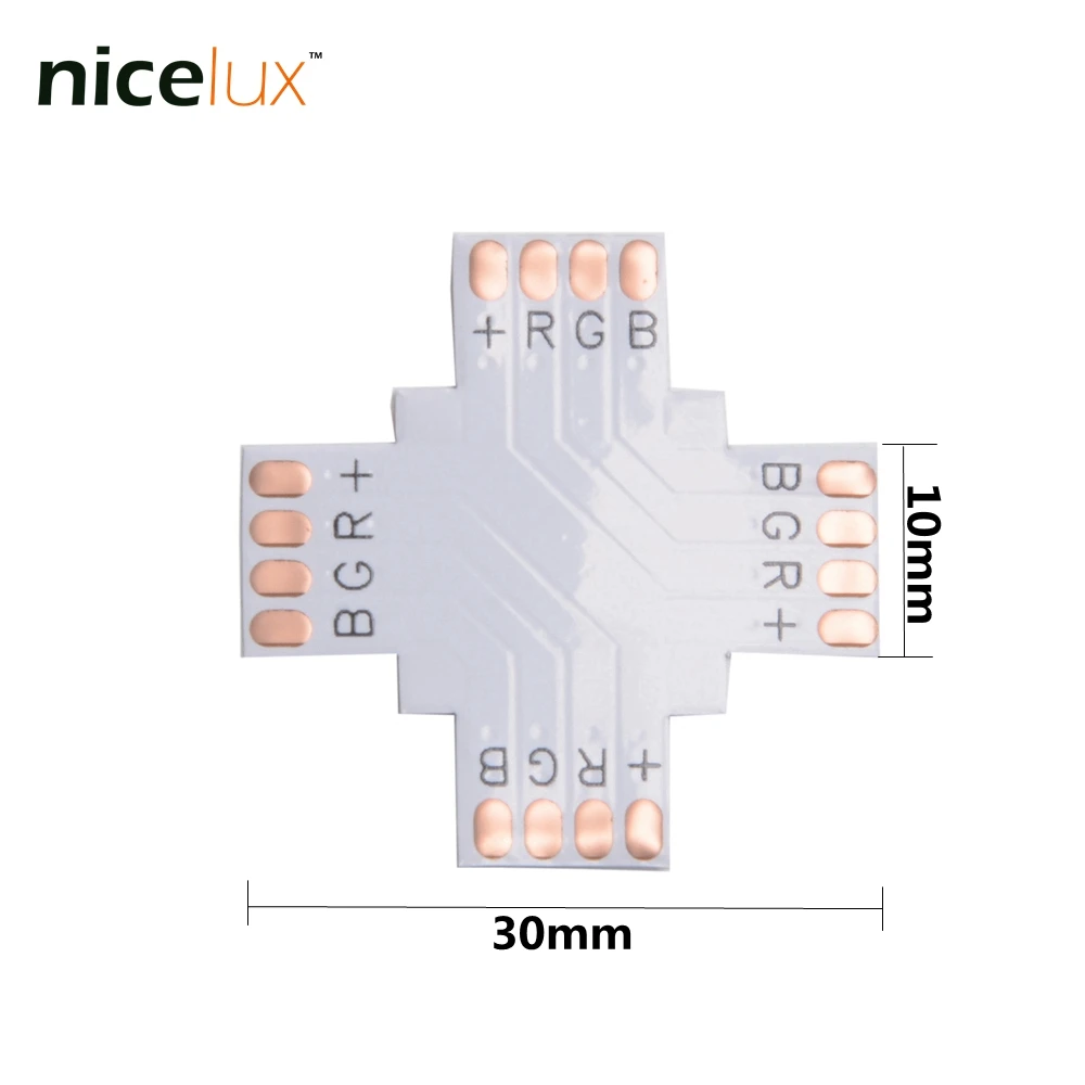5 шт./лот RGB Светодиодная лента угловой разъем 4 Pin 10 мм L T X форма PCB плата сплиттер