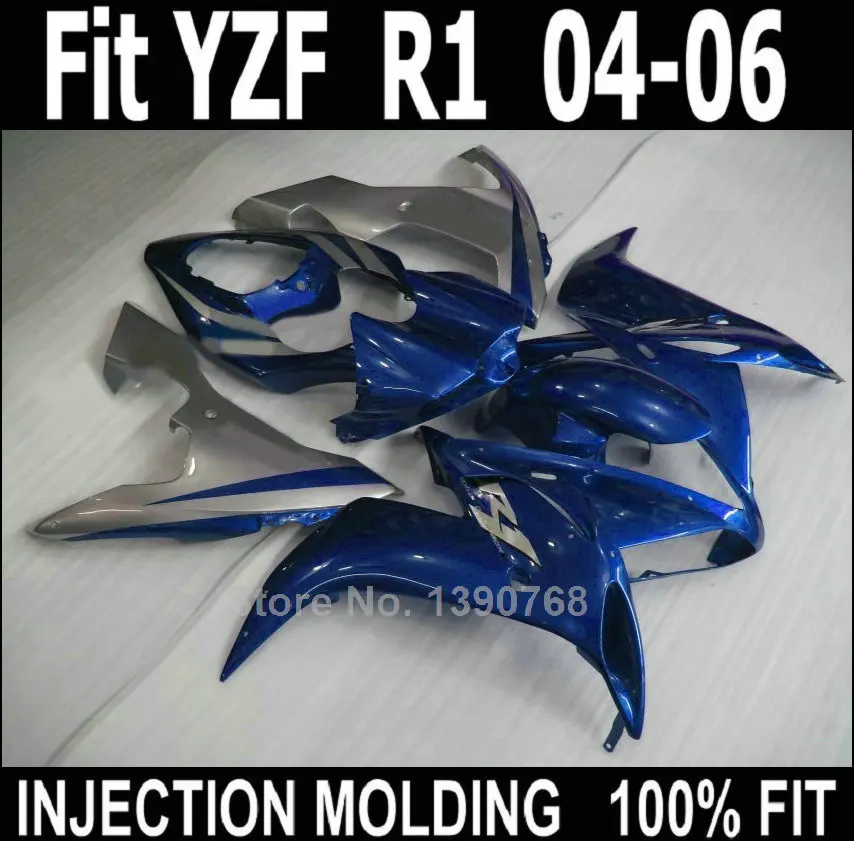 

Injection molded free customize fairing kit for Yamaha YZF R1 2004 2005 2006 blue black fairings set YZFR1 04 05 06 NV69