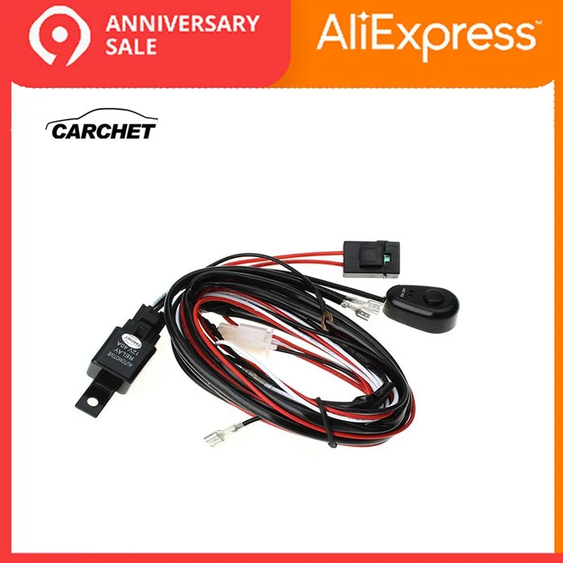 Универсальная Скрытая электропроводка CARCHET 12 В 40 А светодиодная лампа для тумана
