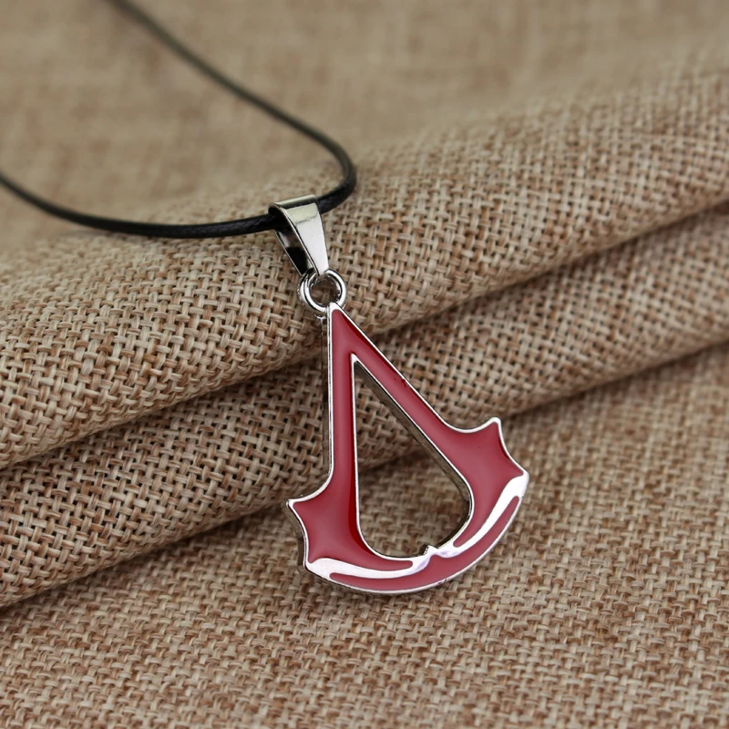4 Color Hot Sales Fashion Cospaly Jewelry Assassins Creed Necklace Stainless Steel Pendant Necklage For Men Women Rope Chain | Украшения и