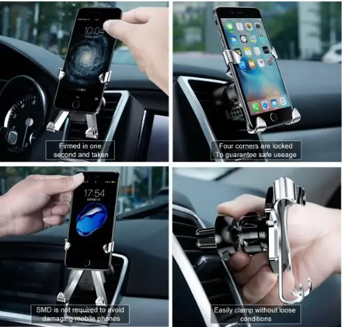 Универсальный автомобильный держатель Baseus для iPhone samsung huawei, держатель для мобильного телефона, подставка для вентиляционного отверстия, автомобильный держатель для телефона X роскошный держатель
