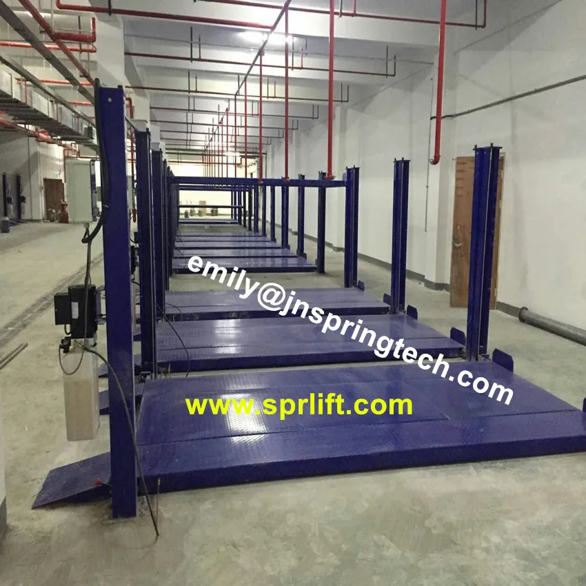 Четырехколонный гидравлический 2-уровневый парковочный автомобиль Лифт гараж