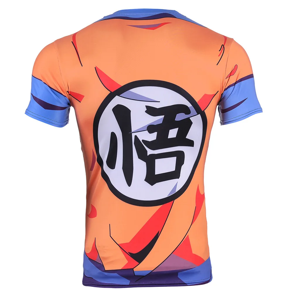 Новая модная футболка с драконом и мячом Saiyan Goku Мужская облегающая