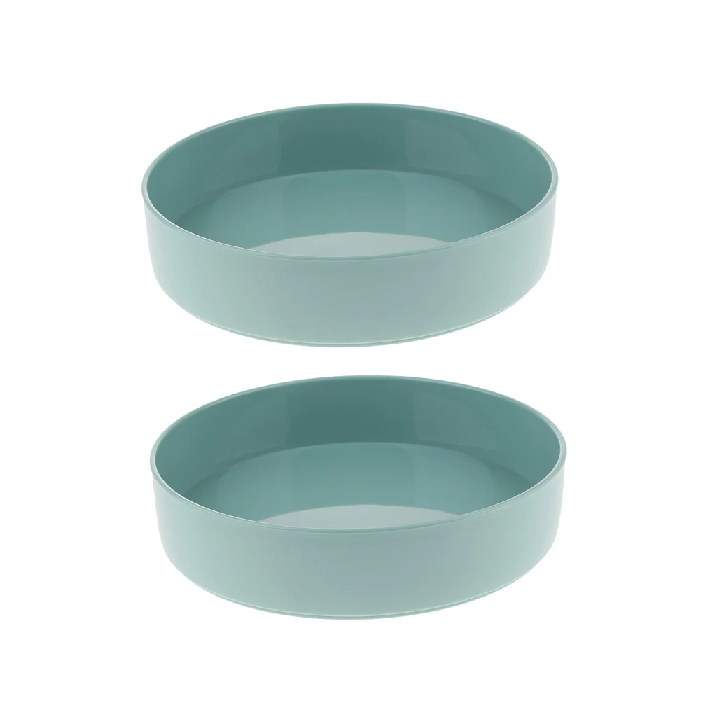 

2xGreen Dia.33cm Plastic Ikebana Flower Vase Holder Suiban Pot Tray Art Arrangment Tool