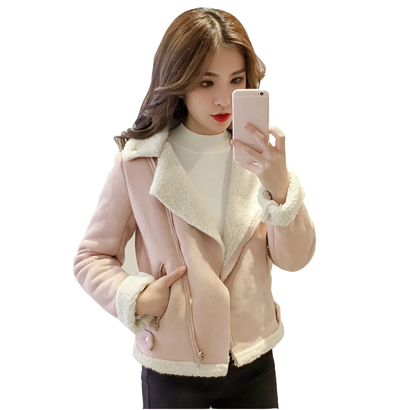 

Jvzkass 2019 new autumn and winter deerskin jacket female clothing new students wild small short lamb hair jacket Z260