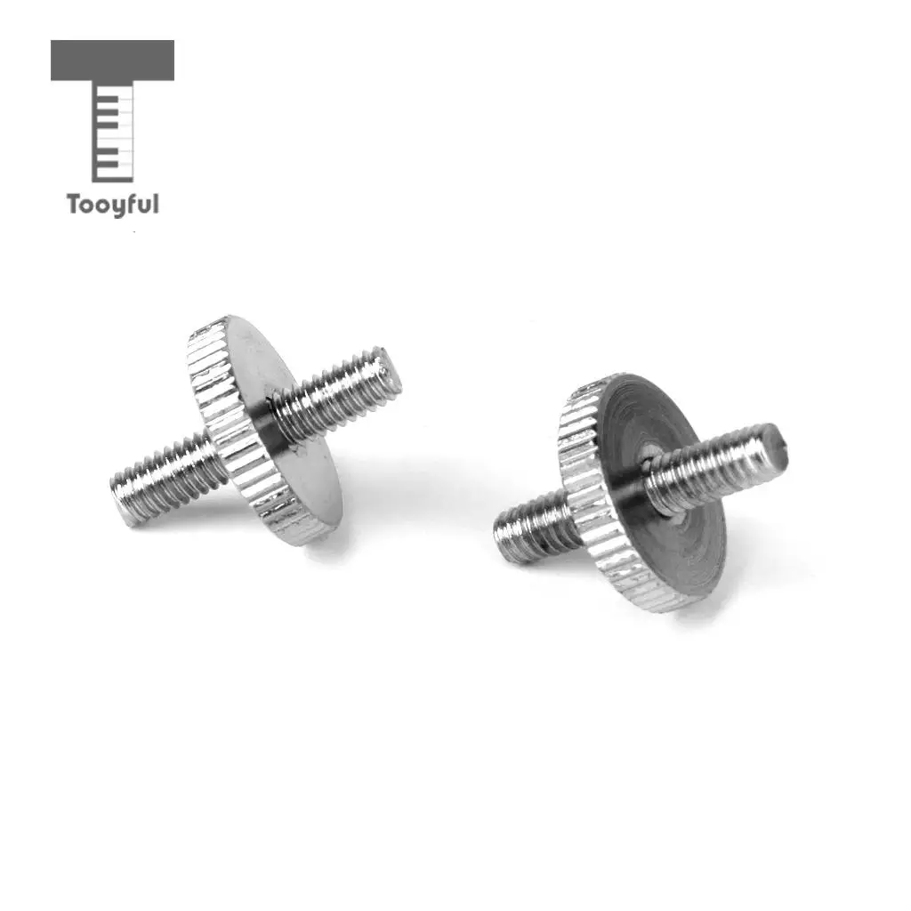 

Tooyful High Quality 2Pcs Nickle Plated Metal Mandolin Guitar Bridge Post Height Adjustment Screw Silver for Archtop Jazz Guitar