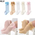 Носки для детей с милым бантом, Хлопковые гольфы с бантиками для маленьких девочек, весенне-летние сетчатые гольфы для детей ясельного возраста, От 0 до 2 лет