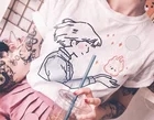 Футболка sunfiz YF Софи целуи кальце Женская Tumblr в эстетике японского аниме кавайная футболка с рисунком воющего замка рубашка