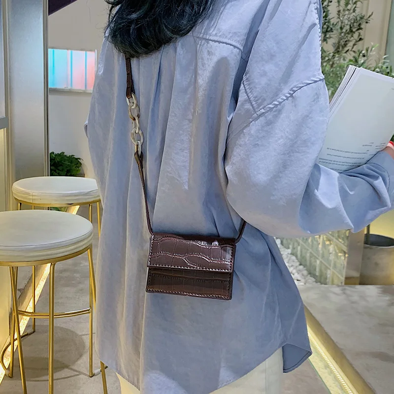 Stone Crossbody Bags Women's Small PU Leather Purses and Handbags New Ladies Shoulder Female Messenger Bag Flap Fashion