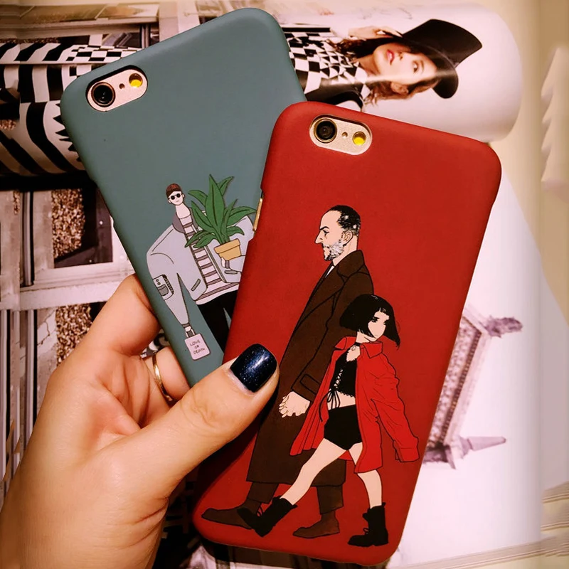 Модный матовый чехол для iphone 8, 7, 6, 6S Plus, SE, 5, 5S, чехол для фильма, профессиональная оболочка, чехол с рисунком Леон Матильда, Funda