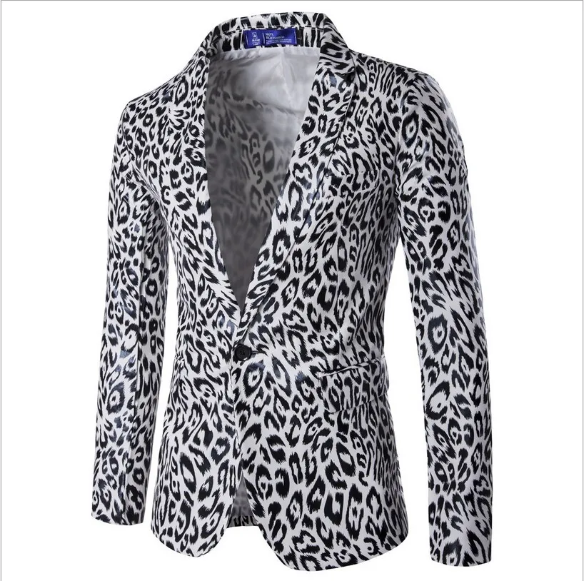 Приталенное платье-пиджак для мужчин с леопардовым принтом костюм куртка