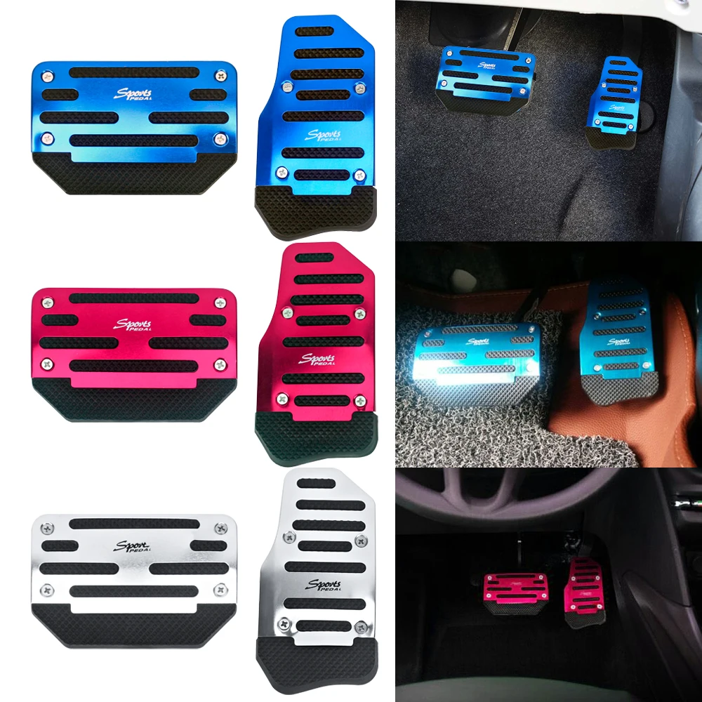 2 шт покрытые серебром Non-slip Авто ускоритель Автомобильная педаль колодки крышка