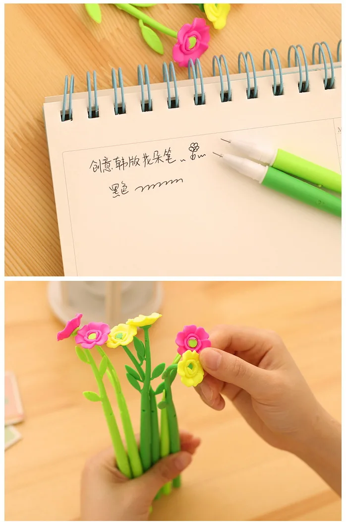 Бесплатная доставка! 1 партия = 50 шт.! Гелевая ручка с красивыми цветами/подарочная