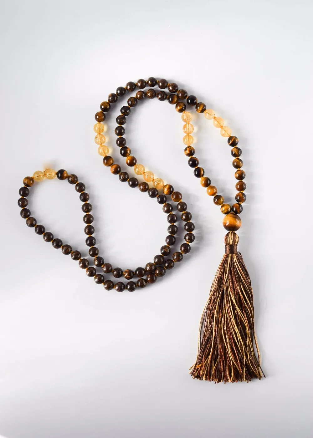 108 Mala Beads ожерелье из натурального желтого искусственного камня мужское s молитва