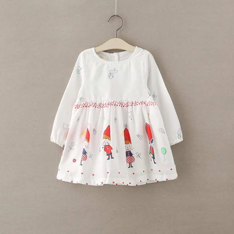 

Платье принцессы с принтом для девочек, рубашка, Детские хлопковые платья с длинным рукавом, одежда для девочек, 2 цвета, одежда с мультяшным ...