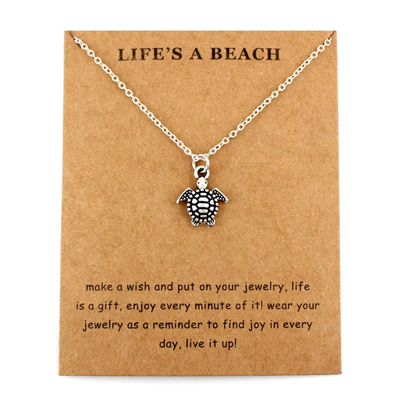 Sea Turtle Tortoise Necklaces Ocean Waves Beach Conch Shell Pendants Women Men Unisex Trendy Jewelry Lover's Christmas Gift |