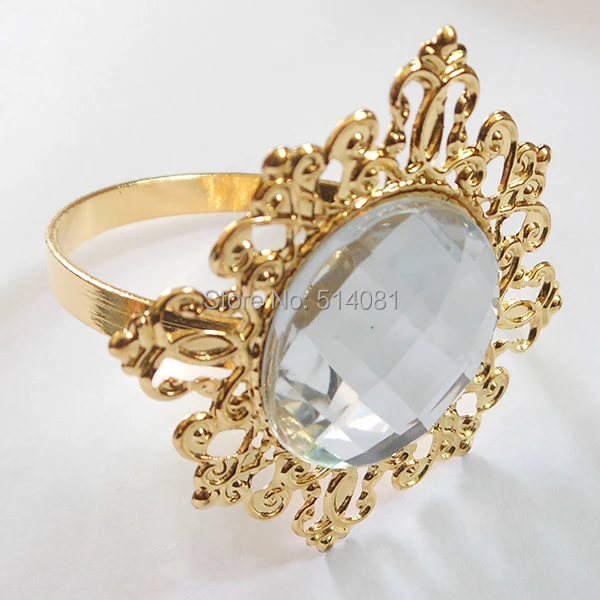 Новинка 2016 Золотое прозрачное кольцо для салфеток свадеб вечеринок отелей