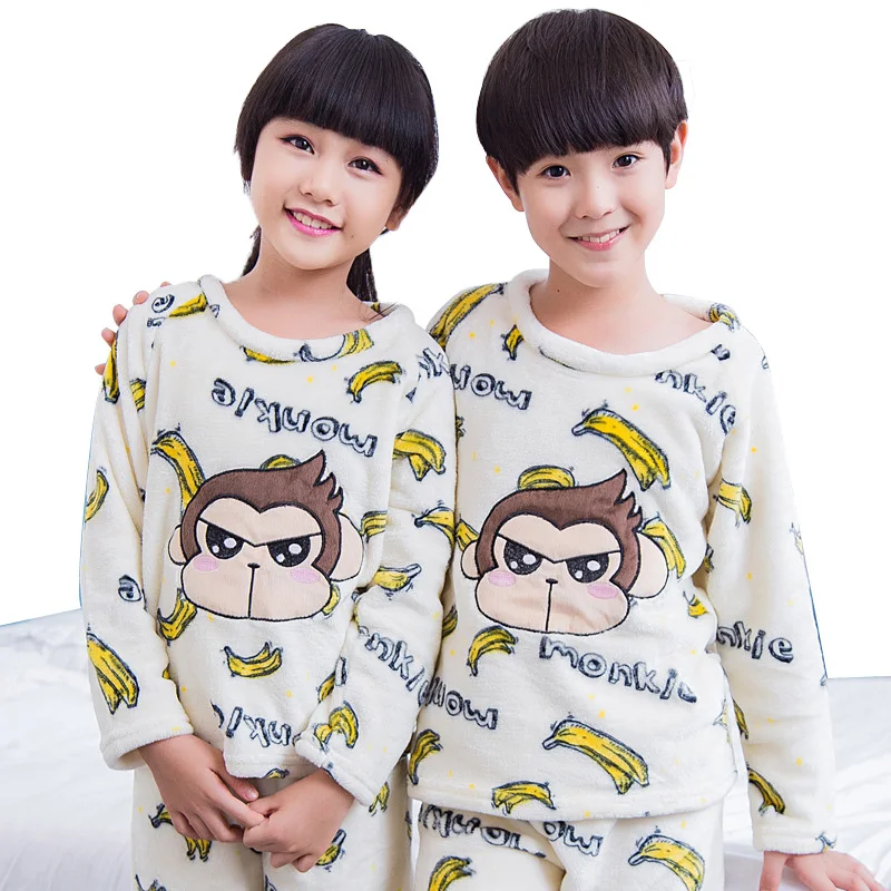 Фото Новые стильные фланелевые пижамные костюмы для девочек милые зимние комплекты