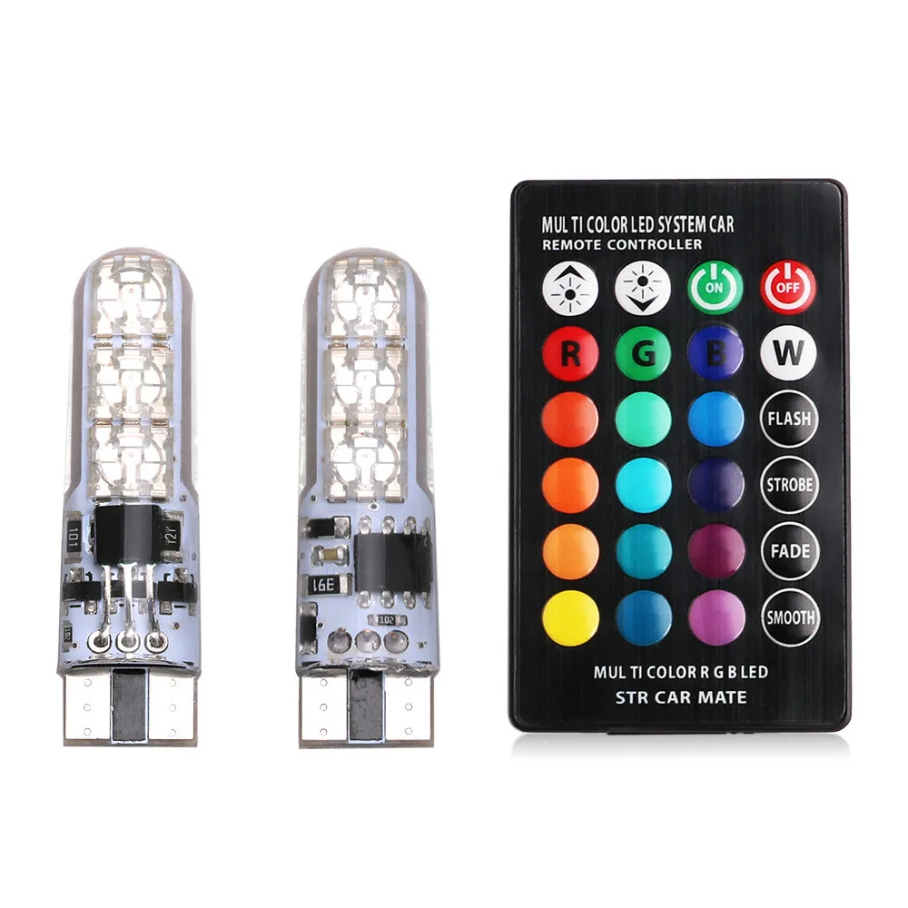 RGB Автомобильная широкополосная лампа T10 силикагель 5050 6SMD Автомобильный