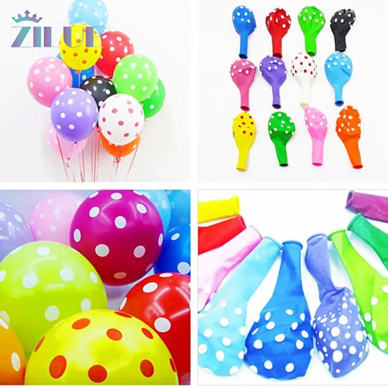 

Zilue 100pcs/Lot Colour Polka Dot Balloons Wedding Party Birthday Decoration Round Latex Ballon Marriage Room Children Toys 2.8g