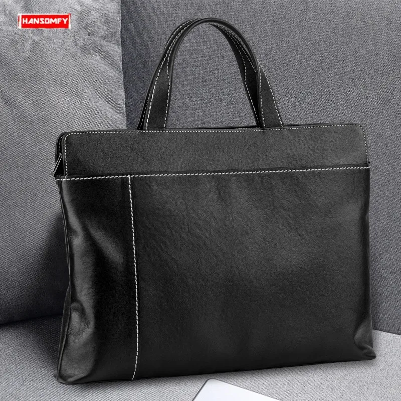Business Men's Handbag Genuine Leather 14