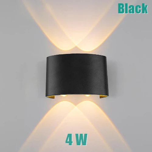 Black 4W Современный светодиодный настенный светильник 2 Вт, 4 Вт, 6 Вт, настенный светильник для помещений, светильник для лестницы, прикроватный Лофт, для гостиной, дома, прихожей, лампада - Цвет абажура: Black 4W