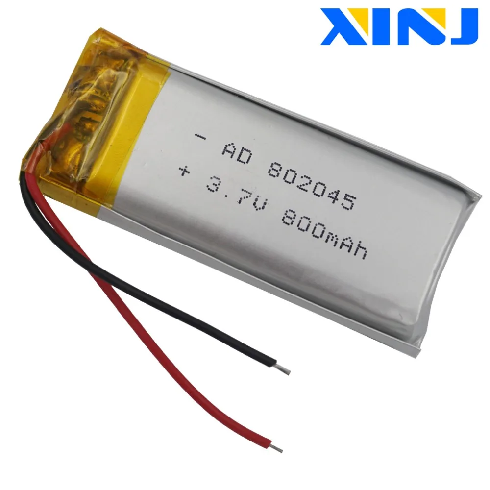 XINJ 3 7 V 800mAh полимерный литиевый аккумулятор 802045 для камеры DVC DVR GPS музыкальный