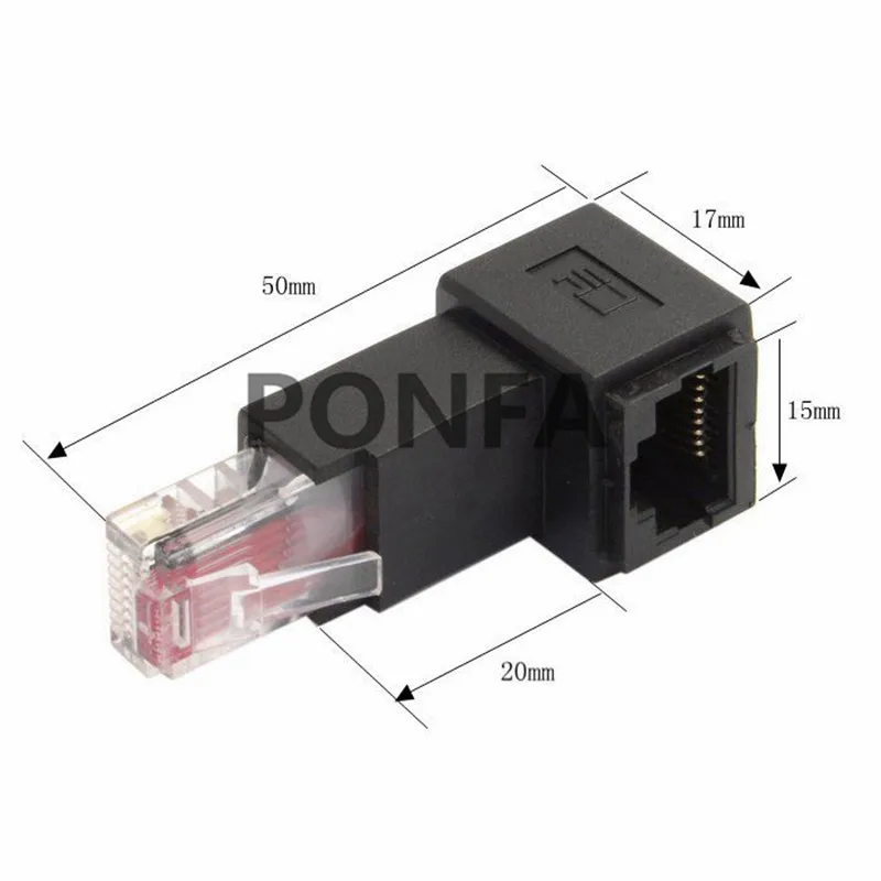 Multi-angle RJ45 Up Down Right Left Angled 8P8C FTP STP UTP Cat 5e Male to Female Lan Ethernet Network Extension Adapter Angle |