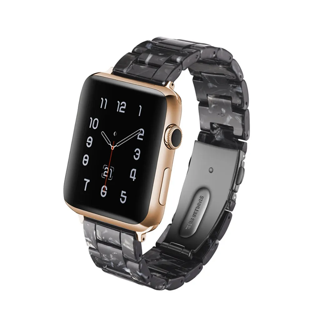 Полимерный ремешок для часов Apple Watch Series 4 3 2 1 ремешок из нержавеющей стали браслет с пряжкой для iWatch Band 38 мм 40 мм 42 мм 44 мм ремешок