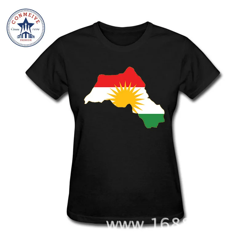 NO6 Модная футболка женская забавная Kurdistan карта с флагами хлопковая футболка женская летняя топ Удобные с короткими рукавами футболка - Цвет: NO6