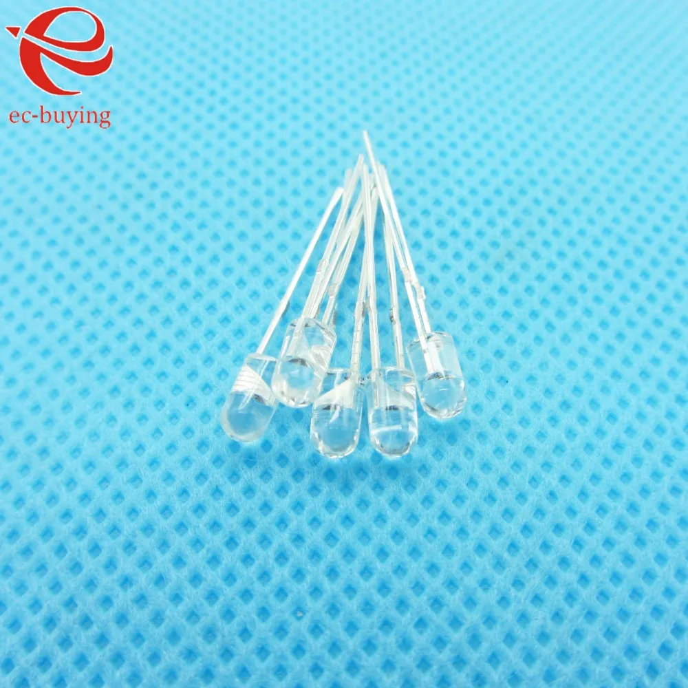 10pcs/lot F3 3mm F5 5mm LED Round Light Emitting Diode White Red Green Blue Yellow Purple Transparent Ultra Bright Lamp Bead DIY