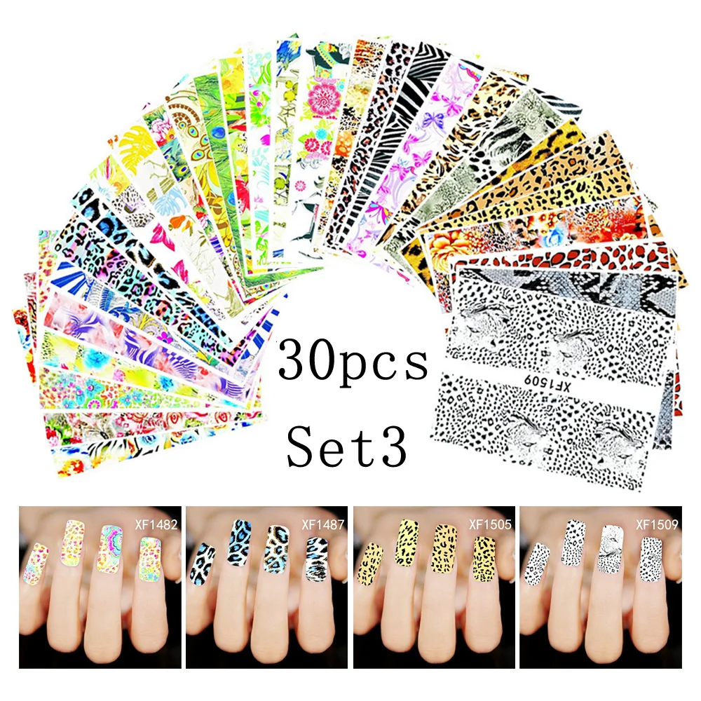 AddFavor 30 шт. наклейка на ногти Водная передача Цветочные наклейки для дизайна ногтей s татуировки наклейки для ногтей украшения маникюрные инструменты