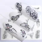 1 шт. стикер для ногтей черная бабочка Примечание красота переноса воды стемпинг для ногтей советы для дизайна ногтей декор для ногтей маникюр Deca