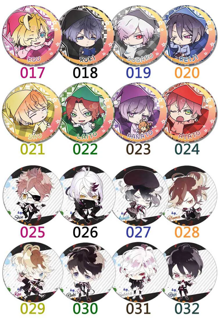ZXFJXR 58 мм аниме DIABOLIK LOVERS Ayato Kanato Laito Shu Reiji Ruki значок круглая брошь булавки рюкзак деко