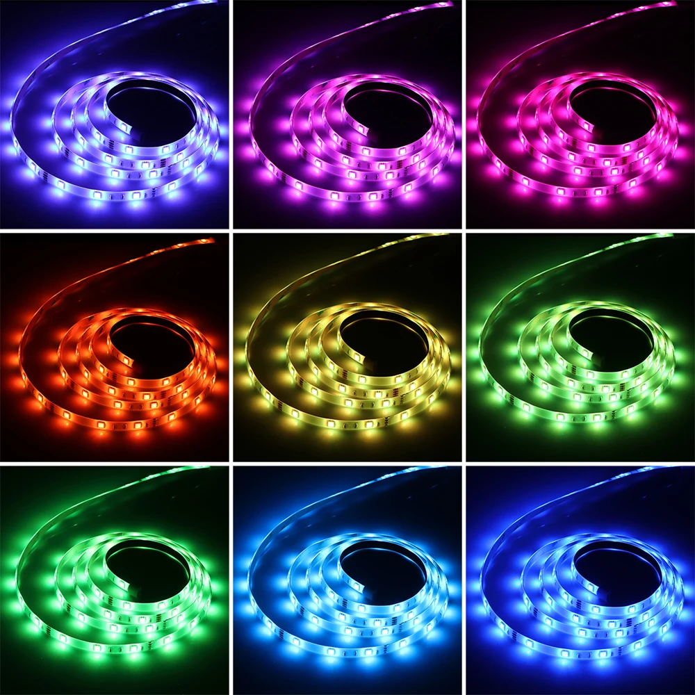 Konesky 2 м/6.6ft RGB полосы света 3 Plug 120 индикатор Wi Fi Управление Smart лампы для украшение