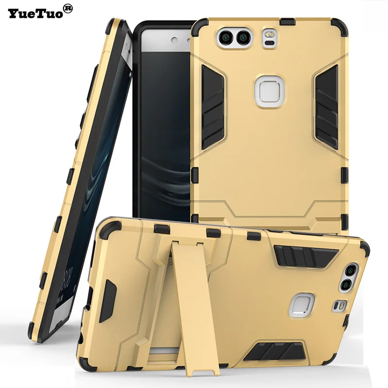 YueTuo luxury original armor case for huawei p9 lite p 9 plus p9lite mini 2017 2016 hybrid shockproof phone tpu back cover coque |