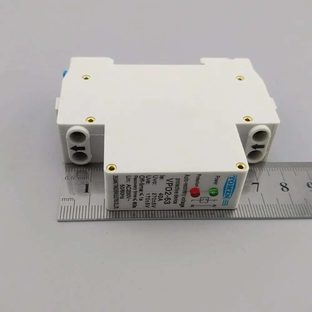 18 мм 40A 230V 50/60HZ автоматическое восстановление повторно перенапряжения и под напряжением защитное устройство предохранитель напряжения тока автомат защити цепи