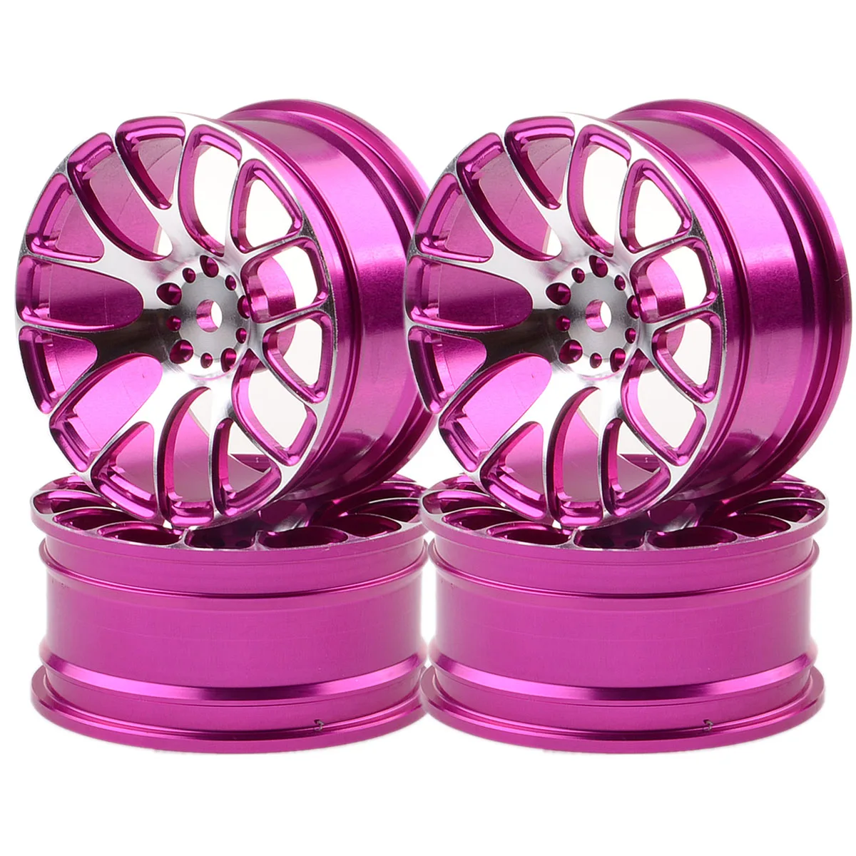 

4xAluminum 7Y Spoke Wheels/Rims For RC 1/10 On-Road 1055 Drift Sakura HSP Tamiya