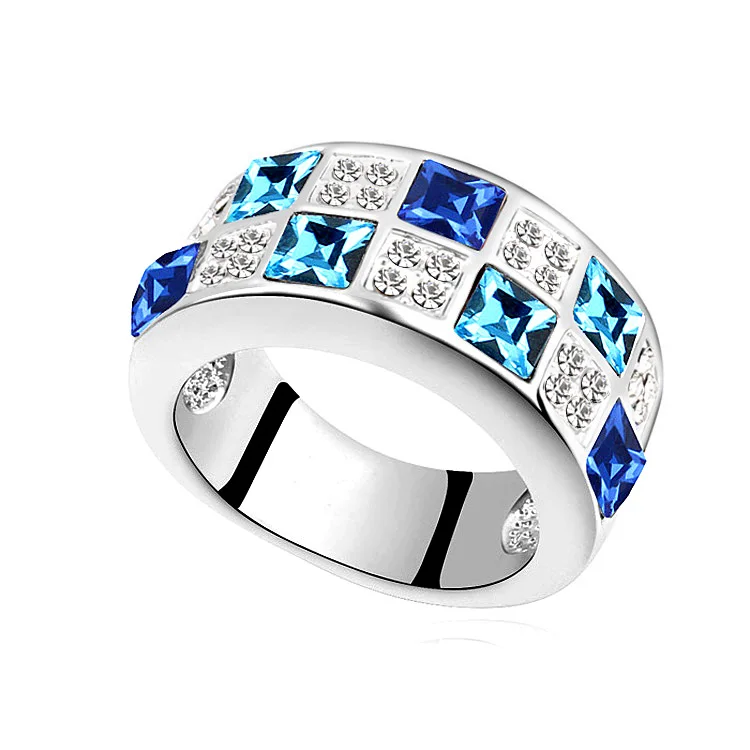 05 С кристаллами кольца swarovski женские Anel Роскошные романтические коктейльные кольца для женщин вечерние ювелирные изделия наивысшего качества оптом - Цвет основного камня: 05